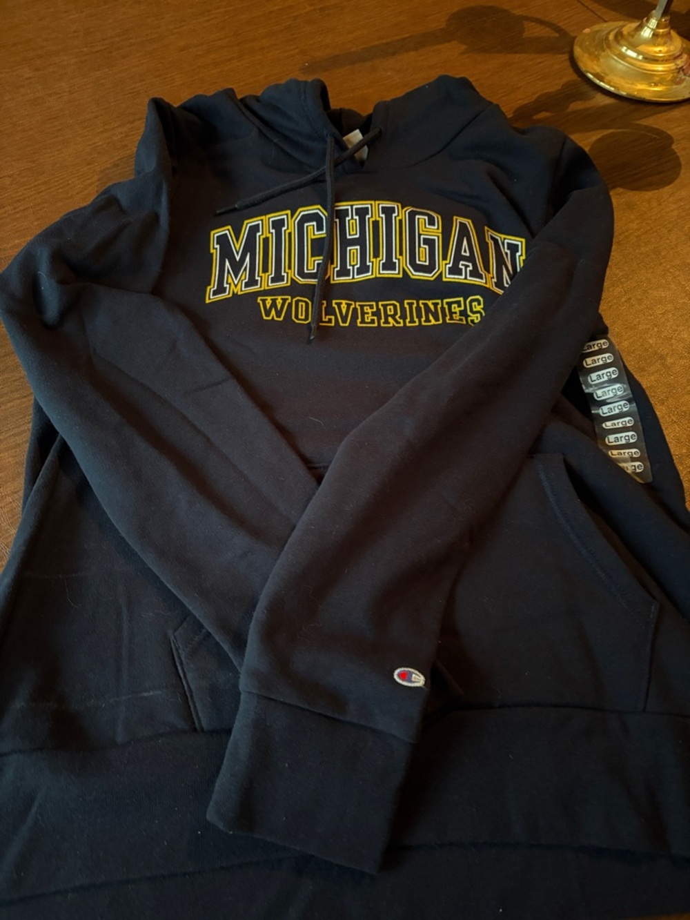 Champion Navy Blue Michigan Wolverines Crewneck Hoodie